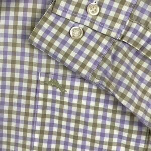 Tommy Bahama Islandzone Button Shirt Men's Medium Plaid Causal Pima Cotton 37.5